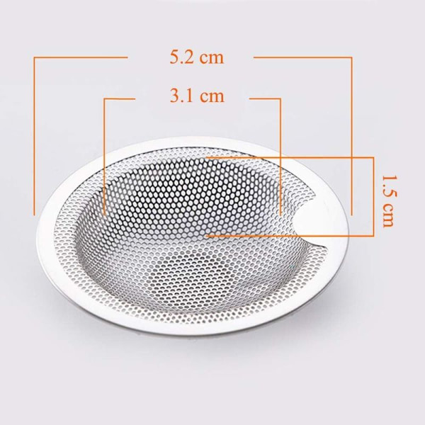 Rustfrit stål vaskfilter Et sæt med to dele 7,6 cm