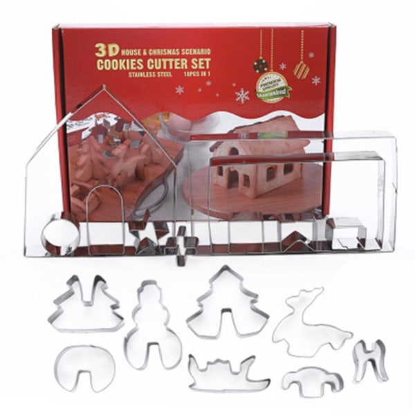 Jul 3D Rostfritt Stål Kakform Set 18 st KLB