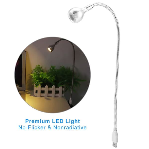 1W Lang Fleksibel Hals Bærbar USB LED Lys til Nat Læsning KLB