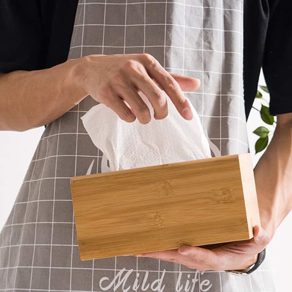 Pappershållare, näsduk hängande handdukshållare, bambu näsduk