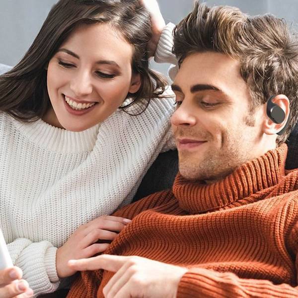 Open-ear luftledningshovedtelefoner til børn og voksne, sort