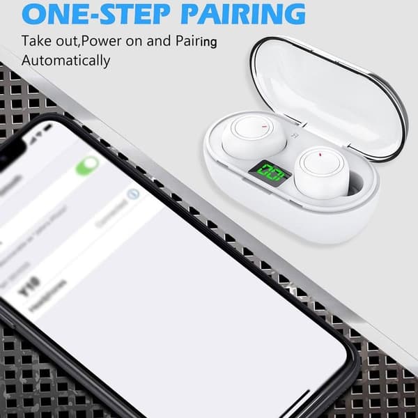 Trådløse Bluetooth-øretelefoner, Bluetooth 5.3 in-ear hvite