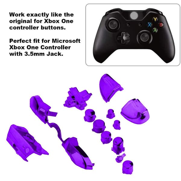 Fuld knap-sæt til Xbox One / Elite-controller (3,5 mm elektroplettering lilla KLB