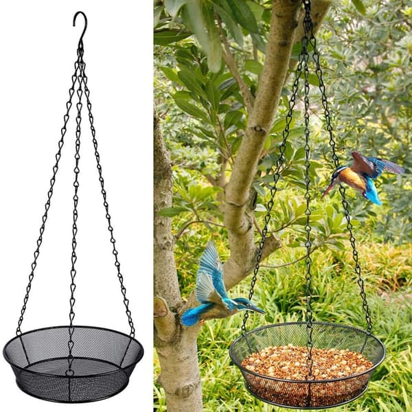 Ophængt madorm-foderdispenser - Diameter: 19 cm - Foderstander til vilde fugle hele året rundt