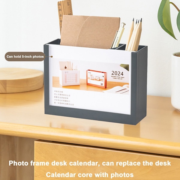 Skrivebords kalender 2024 Skrivebord Organizer Penneholder 2024 Skriver Stil3 KLB