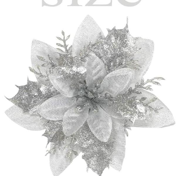 12 stk. kunstige juleblomster, julestjerne juleblomst, KLB