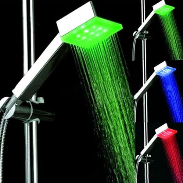 Handdusch med 3-färgs temperaturkontroll och LED-ljus KLB