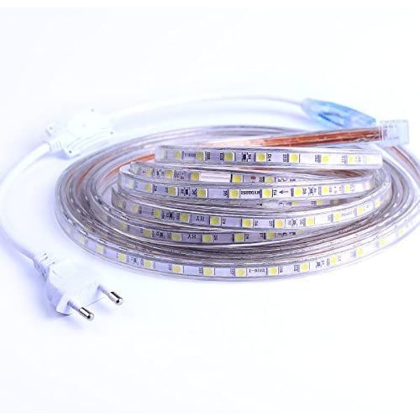 LED-remsa, 2M LED-remsa, ljusstark LED-remsa 220v, 5050 IP65 vattentät LED-remsa, varmvit (2)