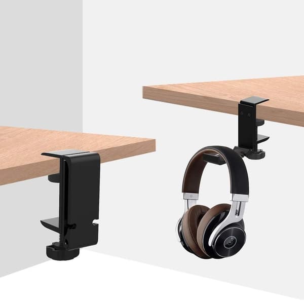 Headset-holder under skrivebordet - Hodetelefonkrok - Foldbar - Gaming