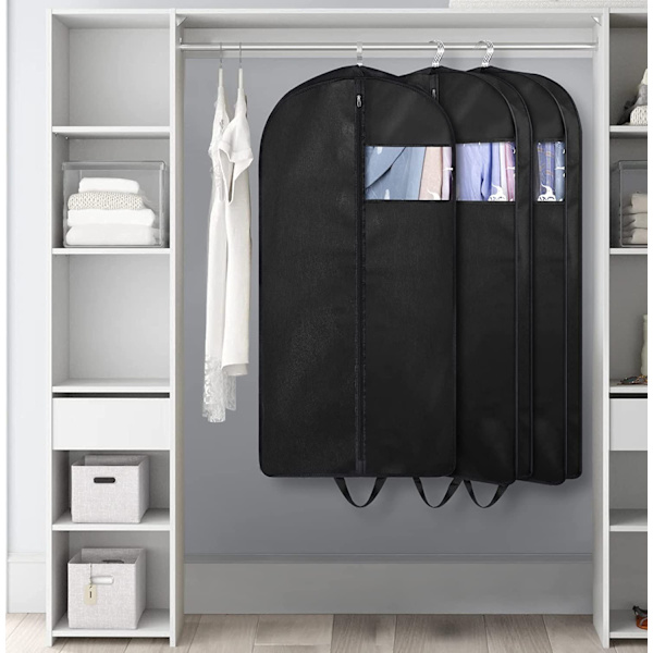 3 stk. 60*153cm bryllup smoking håndholdt foldbar jakkesæt cover tøj støv cover støvpose frakke cover hængende opbevaring