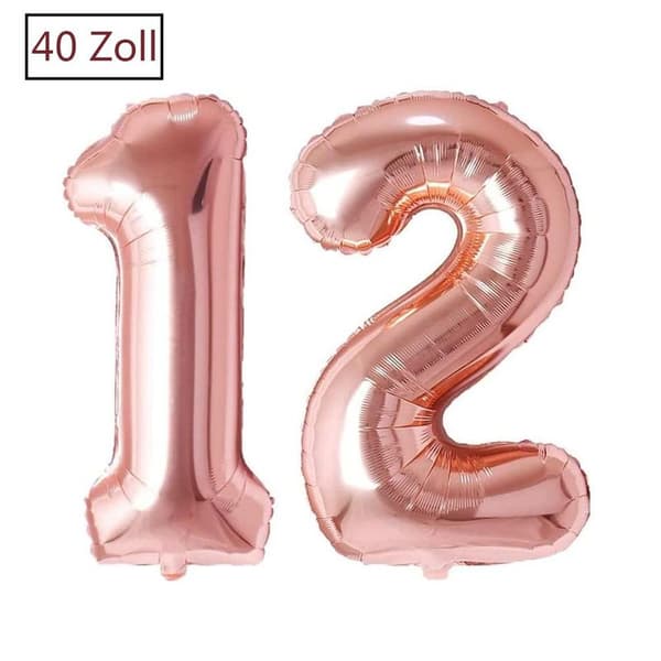 Ballonnumre 12, stor folieballonnummer