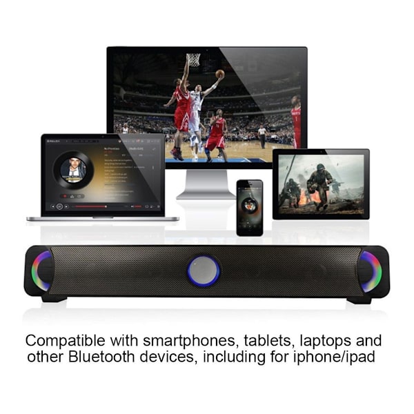 Smalody 9014 Trådlös Bluetooth-högtalare, Färgglad LED KLB