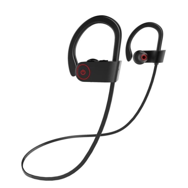 Bluetooth-hovedtelefoner, trådløse øretelefoner IPX7 vandtætte, sorte