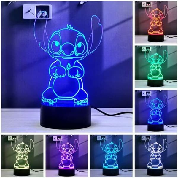 Litzee 2 i 1, Lilo og Stitch, 3D illusjons anime LED-lampe, KLB