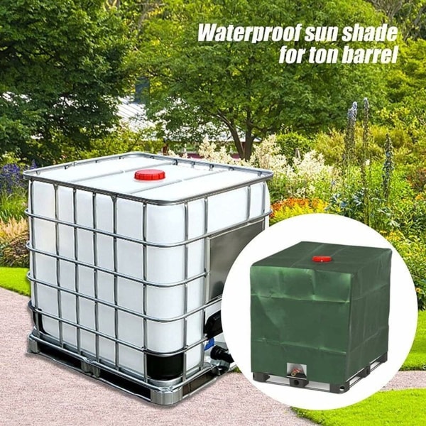 Presenning för 1000 l IBC-tank, dammtät och grön (120 x 100 x 116 cm)