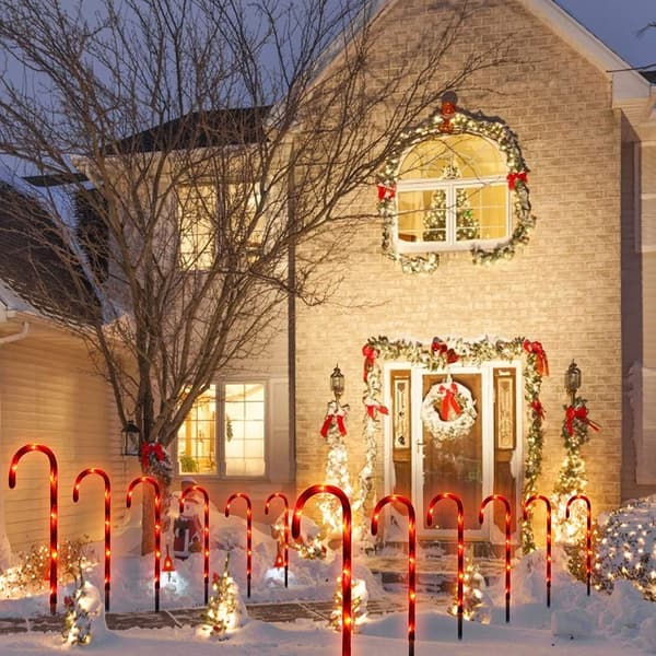 Surakey Festlige LED-fe-lys - Pakke med 10 julebelyste slik KLB
