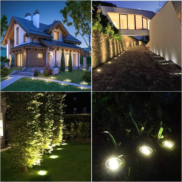 12 solcelle gulvlamper, sollamper til udendørs brug, havebelysning