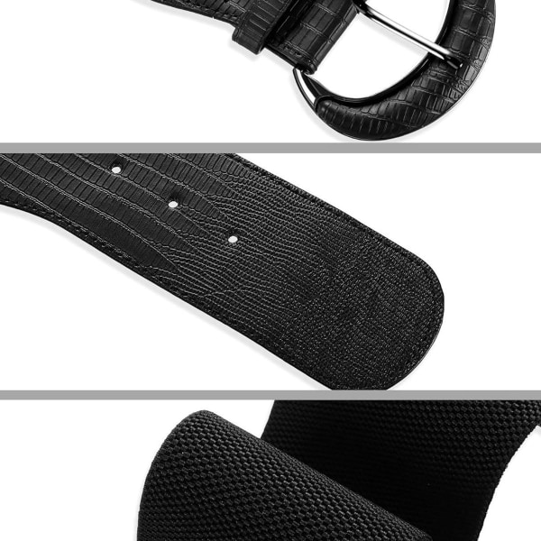 3 brede damebelter elastiske belter skinn elastiske belter damekjoler KLB