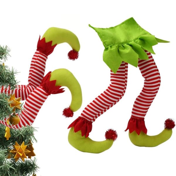 Julealv tretopper dekorasjoner med utstoppede ben KLB
