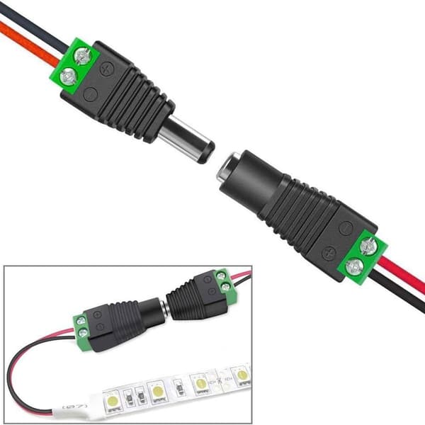 30 stk 12V/24V DC-plugg 5,5x2,1mm DC-strømadapter