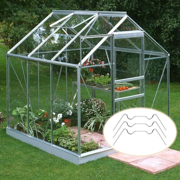 Växthusklämmor, 50-pack, växthusklämmor, rostfria W-klämmor