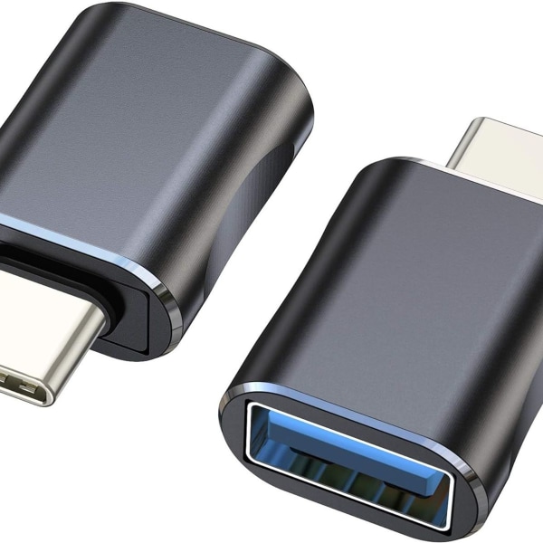 Type C til USB-adapter, USB C til USB 3.0-adapter, sort aluminium
