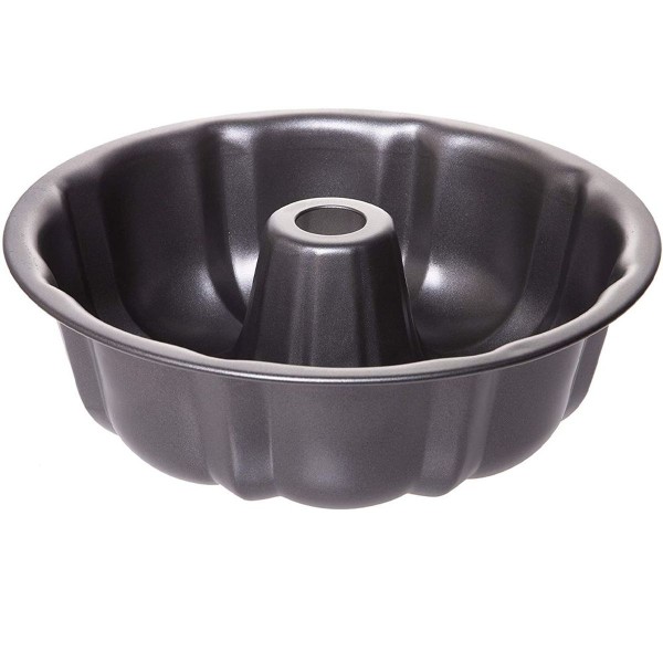 2 Cup Heavy Duty Carbon Black Fluted Tube Cake Pans för bakning KLB