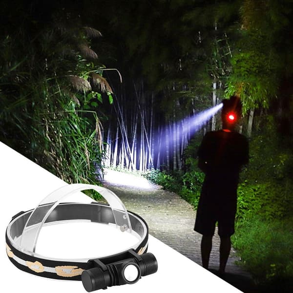 USB-ladet LED-hodelykt, vanntett hodelykt, lommelykt KLB
