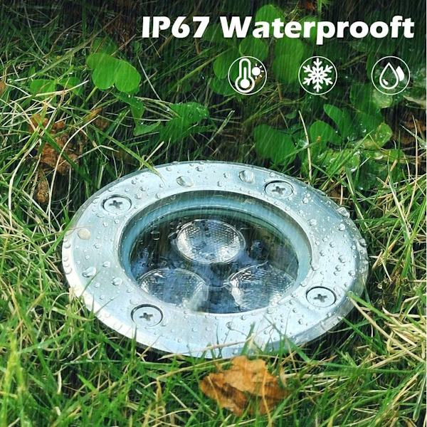 LED indbyggede spotlights til udendørs brug, 4 stk., 3 W, IP67, LED indbyggede spotlights