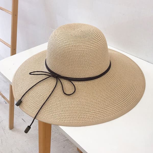 Kvinde Sommer Solhat Foldbar Strand Elegant Casual Bredskygget Solhat