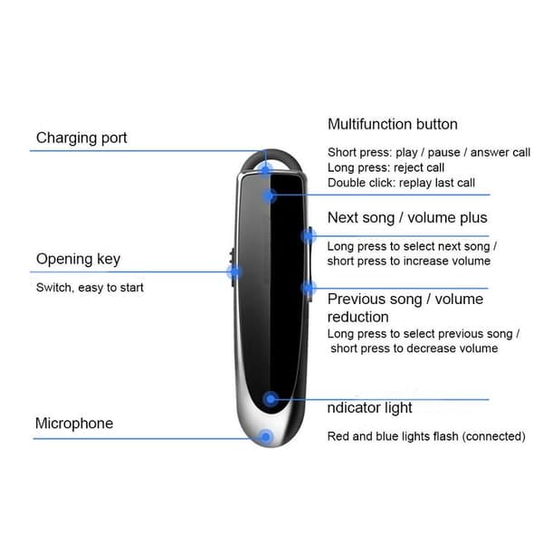 Uusi Bluetooth-kuuloke V4.1 Langaton kuuloke Bluetooth Musta