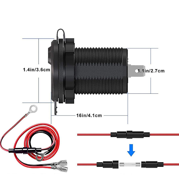 QC 3.0 USB-kontakt bil 12V/24V-3.0 billader t installasjonskontakt
