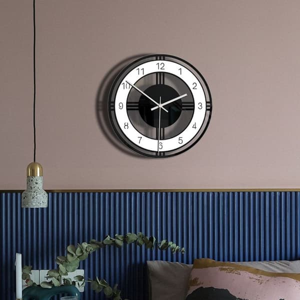 Hemdekor Rund Kreativ Väggklocka Vardagsrum Sovrum Transparent Akryl Retro Klocka