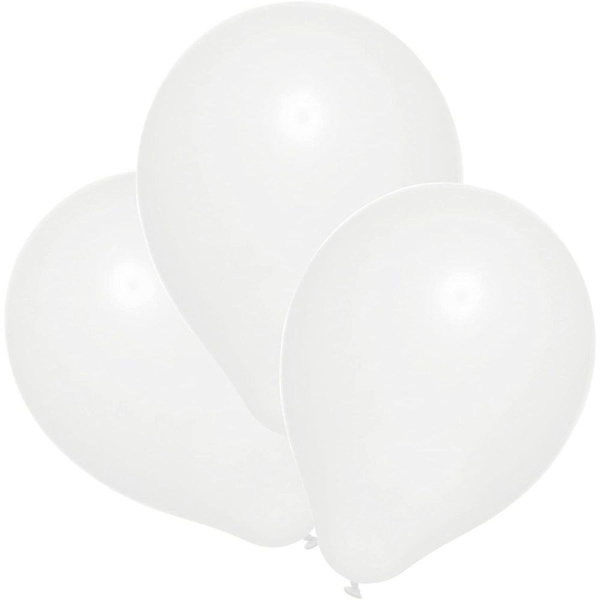 50 små ballonger metalliska vita KLB