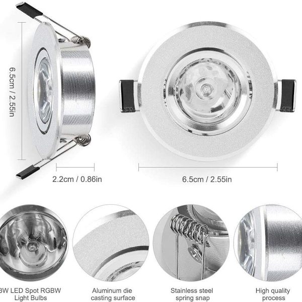 LED-downlight 5 st RGB flerfärgade ljuskällor med fjärrkontroll 220V 16 färger