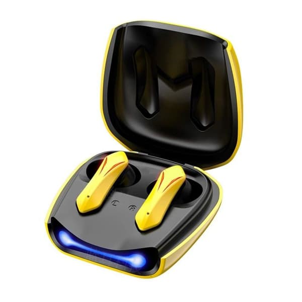 Bluetooth 5.2-hodetelefoner, innebygd mikrofon, Bluetooth gul