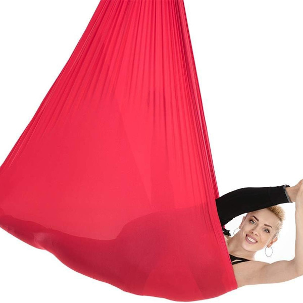 1M X 2.8M Anti-Gravity Yoga Swing Hängmatta Aerial Inversion Strap Röd KLB