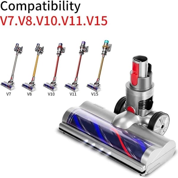 Elektrisk borste för dammsugare kompatibel med Dyson V7, V8, V10, V11, V15 med direkt drivning