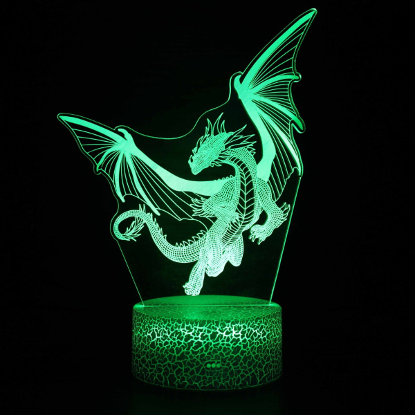 Dinosaur Series Fargerik 3d Nattlys, Kreativ Gave Lampe Bordlampe D