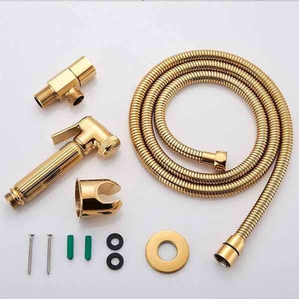 Handhållen toalettbidéspruta, guld solid brass bidé KLB