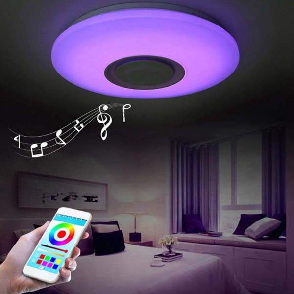 LED RGB-taklampa med Bluetooth-högtalare för sovrum KLB