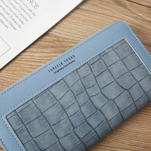 Naisten Yksivetoinen Pitkä Lompakko Krokotiilikuvioinen Kolikkopussi