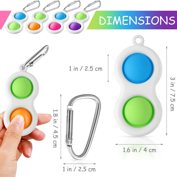Nøkkelring Squeeze Stress Decompression Sensory Blå/Rosa KLB