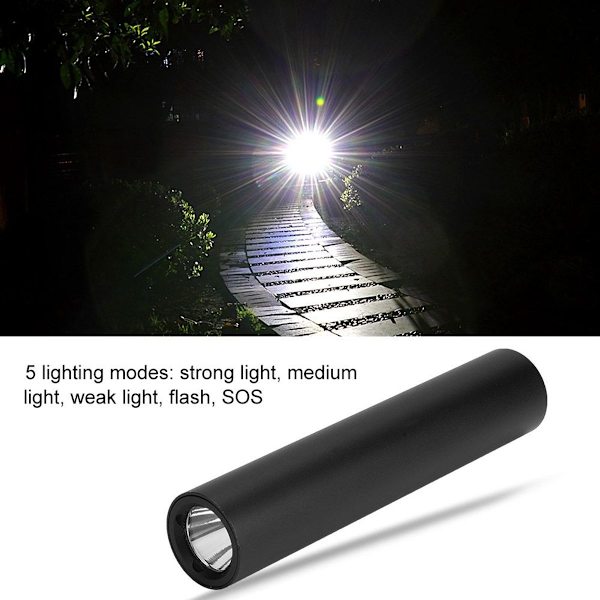 Bärbar vattentät LED-ficklampa, uppladdningsbar via USB KLB