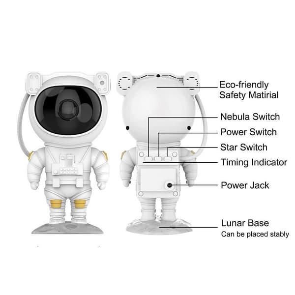 Astronautstjärnprojektor Stjärngalaxprojektor med timer, vuxna barn