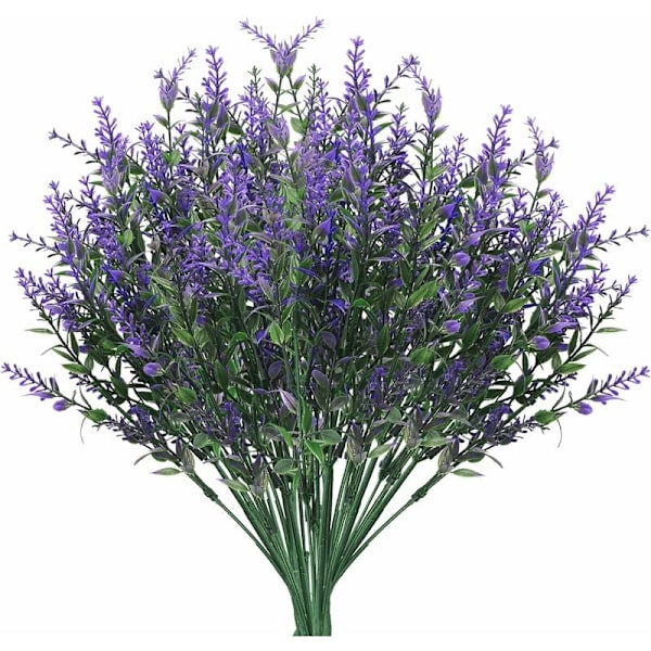8 st konstgjorda lavendelblommor plast konstgjorda blommor för bröllop hem inredning trädgård uteplats växter KLB