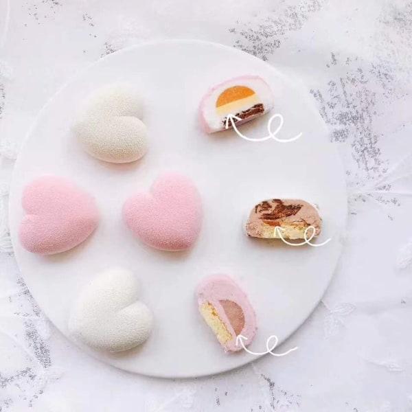 2 stk. hjerteformede chokoladesilikoneforme