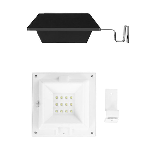 12 LED solcellsdriven utomhusbelysning med fyrkantig räcke, trappbelysning, sänka