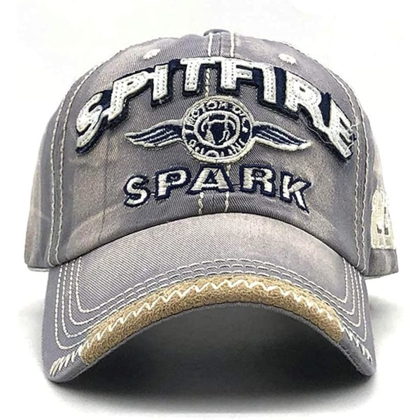 Vintage Baseball Cap Män Spark Letters Cap Snapback Hip Hop Flat Cap Retro Hat Utomhus Sport Alfabetet Broderi Cap F-