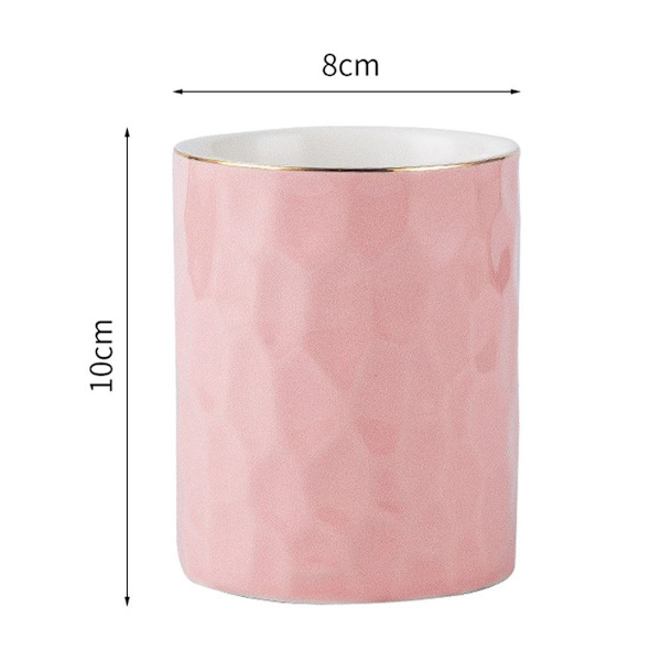 Sminkborsthållare i keramik, pennhållare, mugghållare, pennhållare, rosa